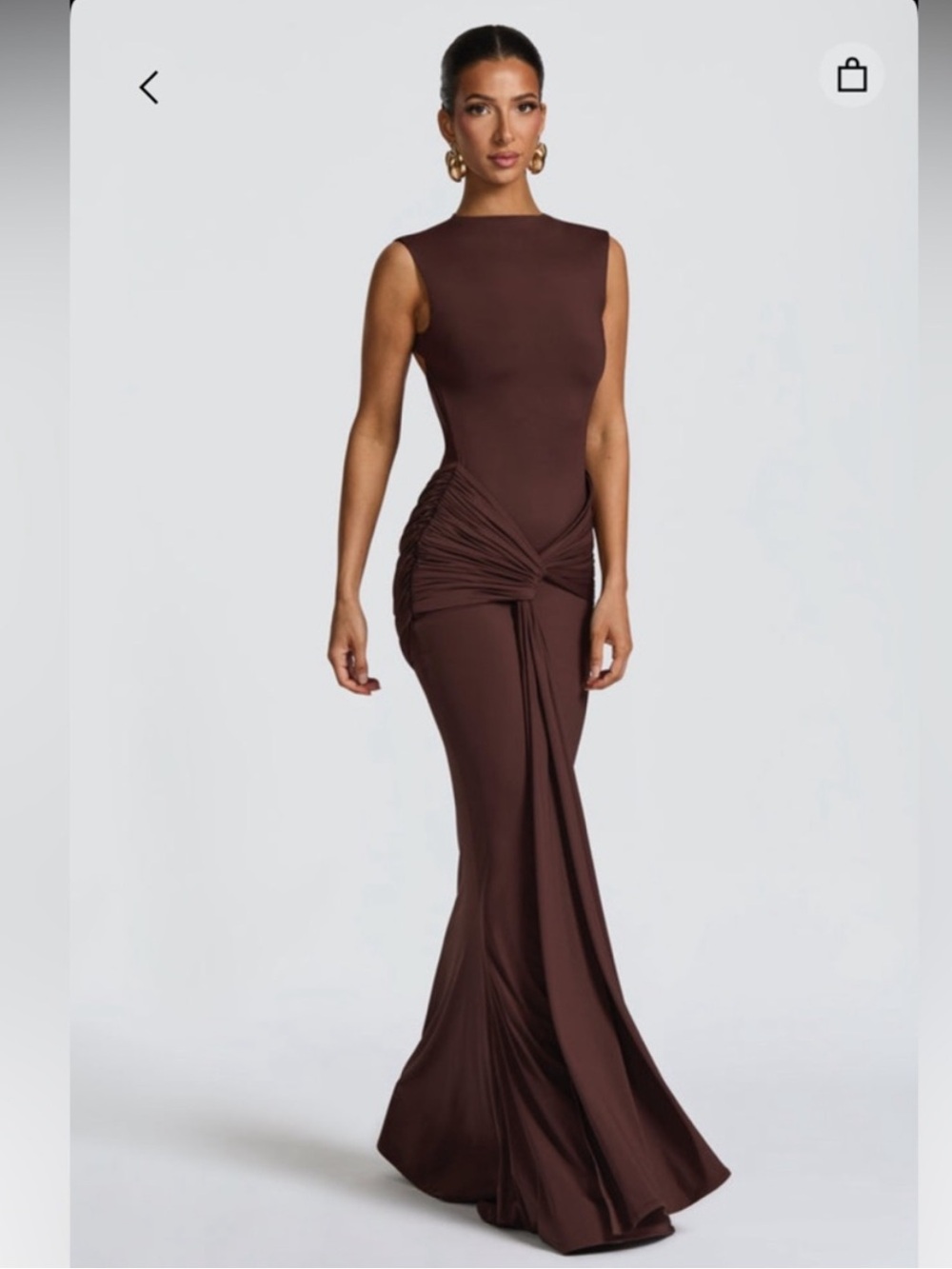 Lorenza maxi dress- plum brown (large) Babyboo